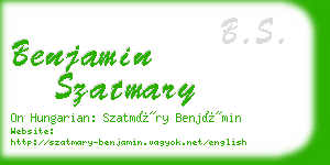 benjamin szatmary business card